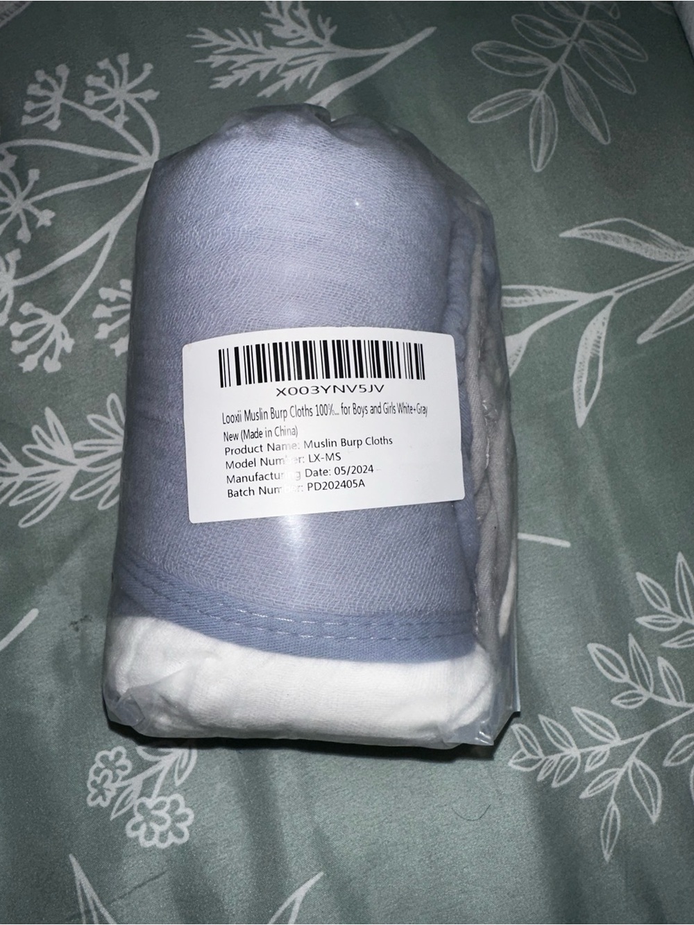 Looxii Muslin Burp Cloths 100% Cotton Muslin Cloths Large 20''x10'' Extra Soft